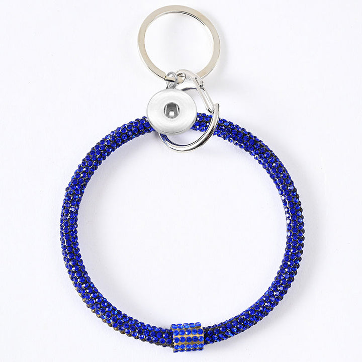 Water Diamond Sparkle Wristlet Bracelet Key Ring fits 18/20MM Snaps