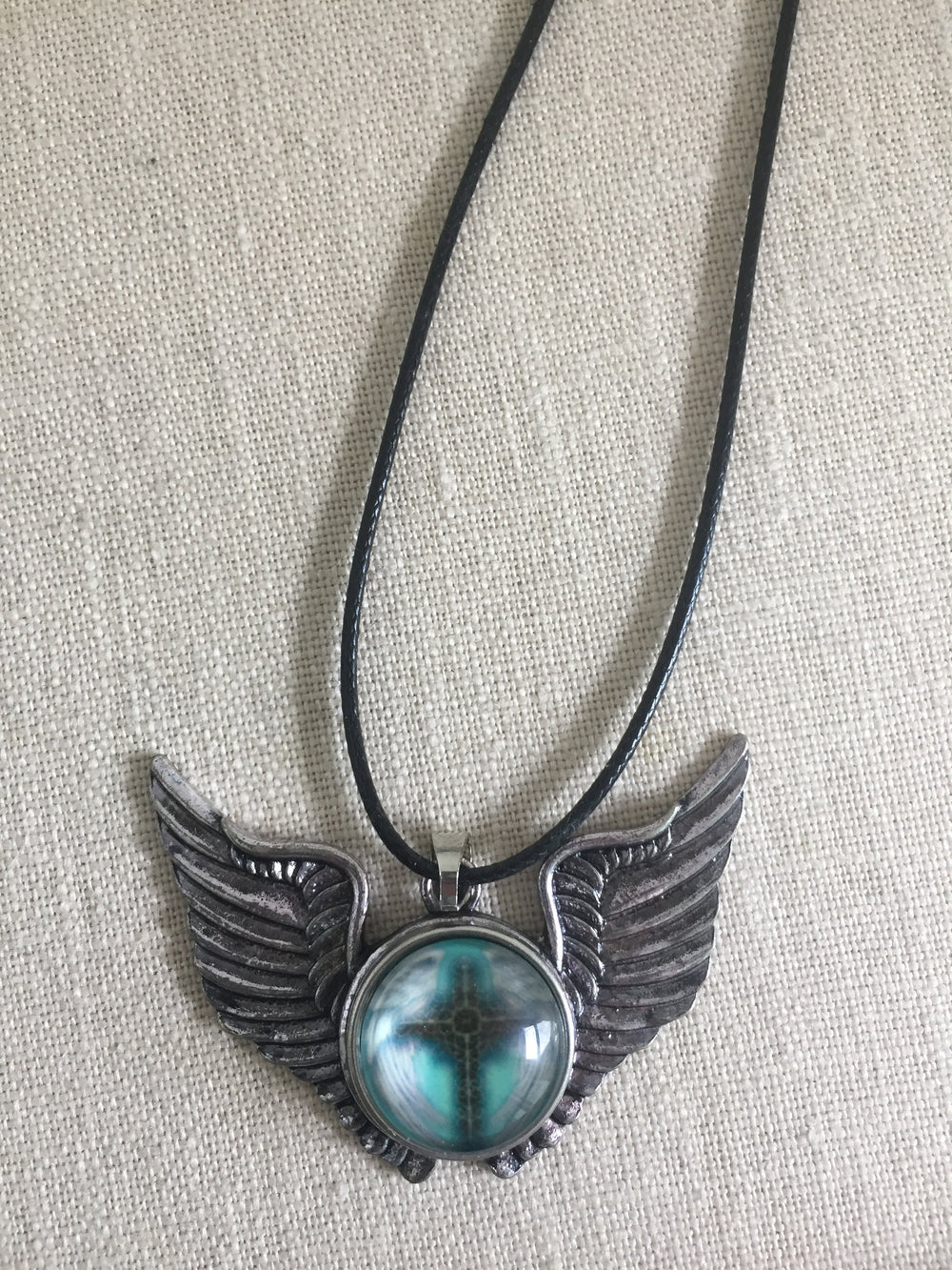 Amelia Silver Wings Snap Pendant shown w/ snap sold separately