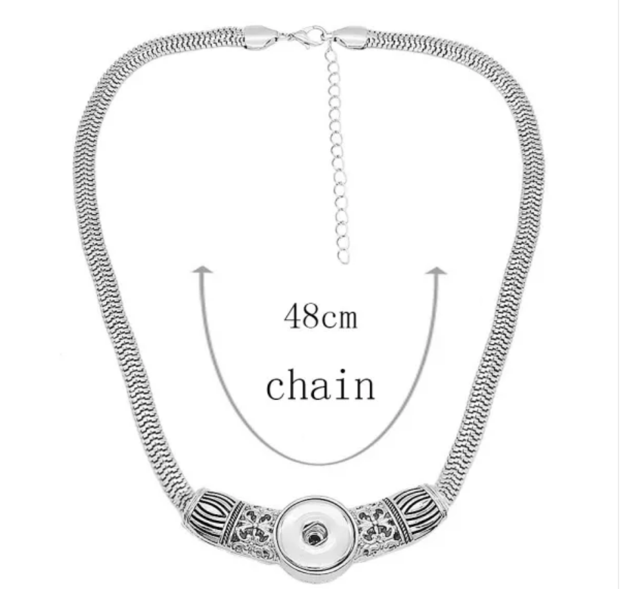 Catherine Designer-Look Silver Snap Necklace