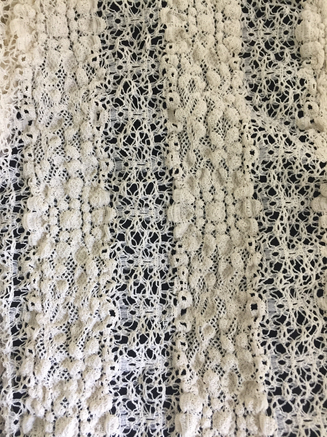 Delicate Elegant Vintage look Ivory Crocheted Scarf - Scarf