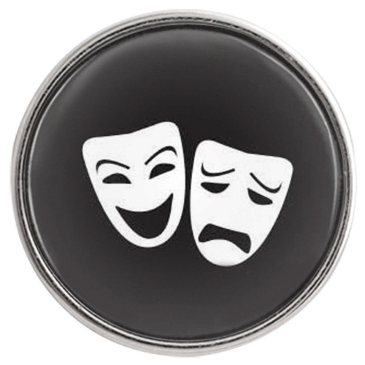 Drama Comedy & Tragedy Masks 20MM Glass Print Snap - Snap