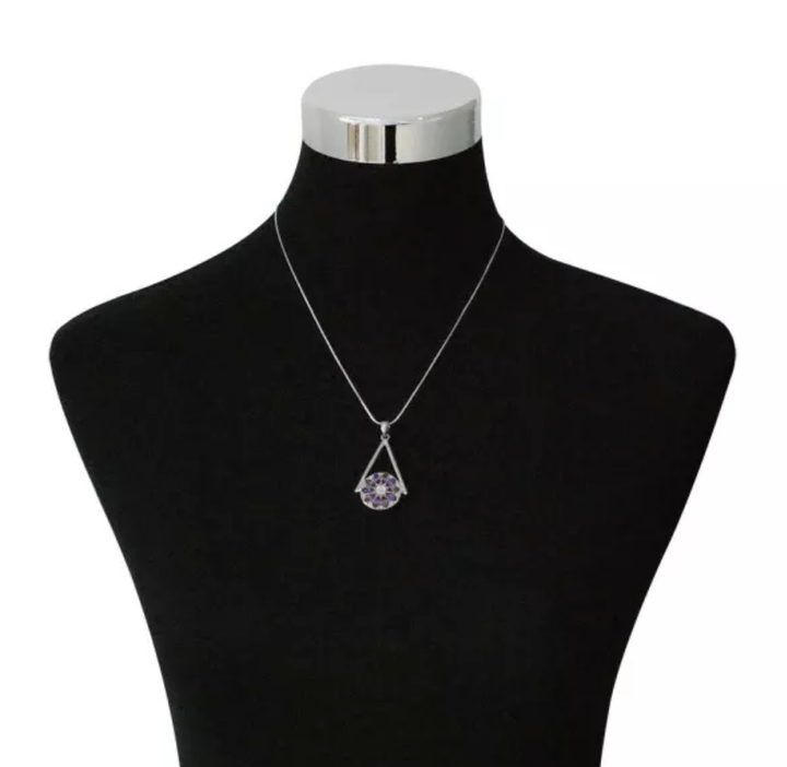 Emmeline Sleek Silver Triangle Snap Necklace w/45CM Chain