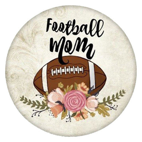 Football Mom 20MM Painted Ceramic Snap - Snap