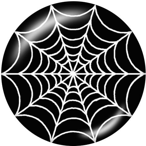 Handmade 20MM Black & White Spiderweb Glass Print Snap -