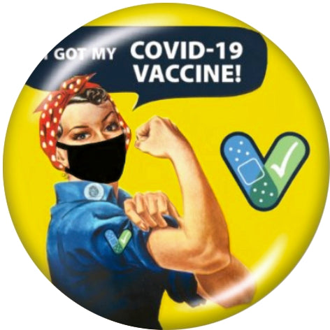 Handmade 20MM Got My COVID-19 Vaccine! Glass Print Snap -