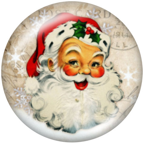 Handmade 20MM Vintage Christmas Smiling Santa Glass Print