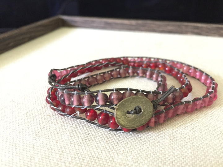 Handmade Beaded Wrap Bracelet/Necklace - Bracelet
