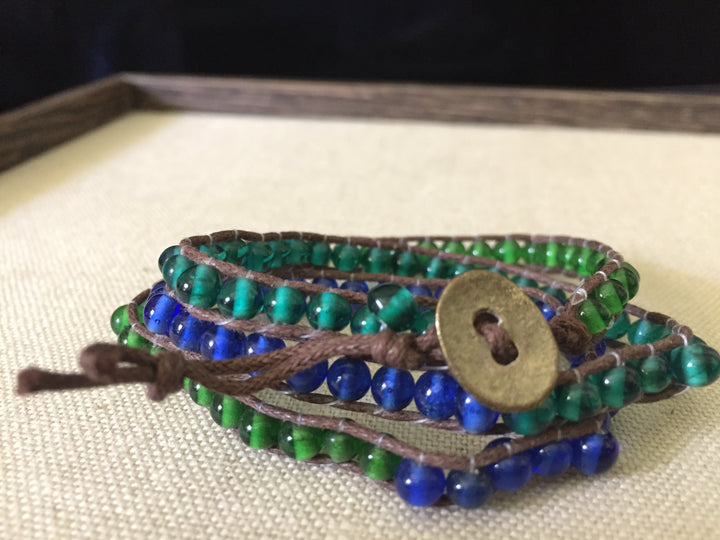 Handmade Beaded Wrap Bracelet/Necklace - Bracelet