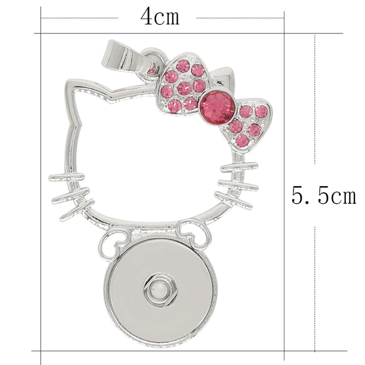 Hello Kitty Snap Pendant with Stainless Steel Chain - Snap