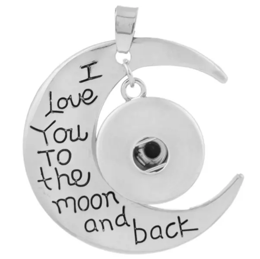 I Love You to the Moon and Back Snap Pendant with Bonus 16