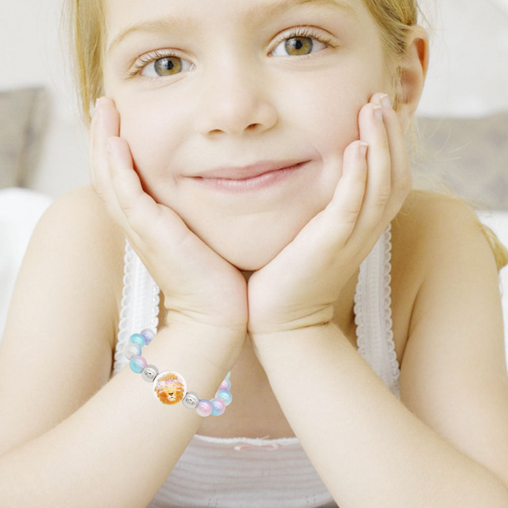 Iridescent Pearl Beaded Snap Bracelet Kids/Juniors - Snap