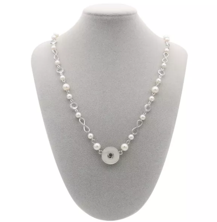 Kate Pearl Crystal Snap Necklace 48CM Long