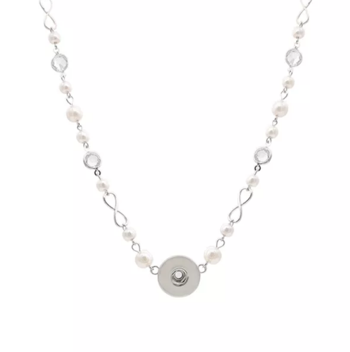 Kate Pearl Crystal Snap Necklace 48CM Long