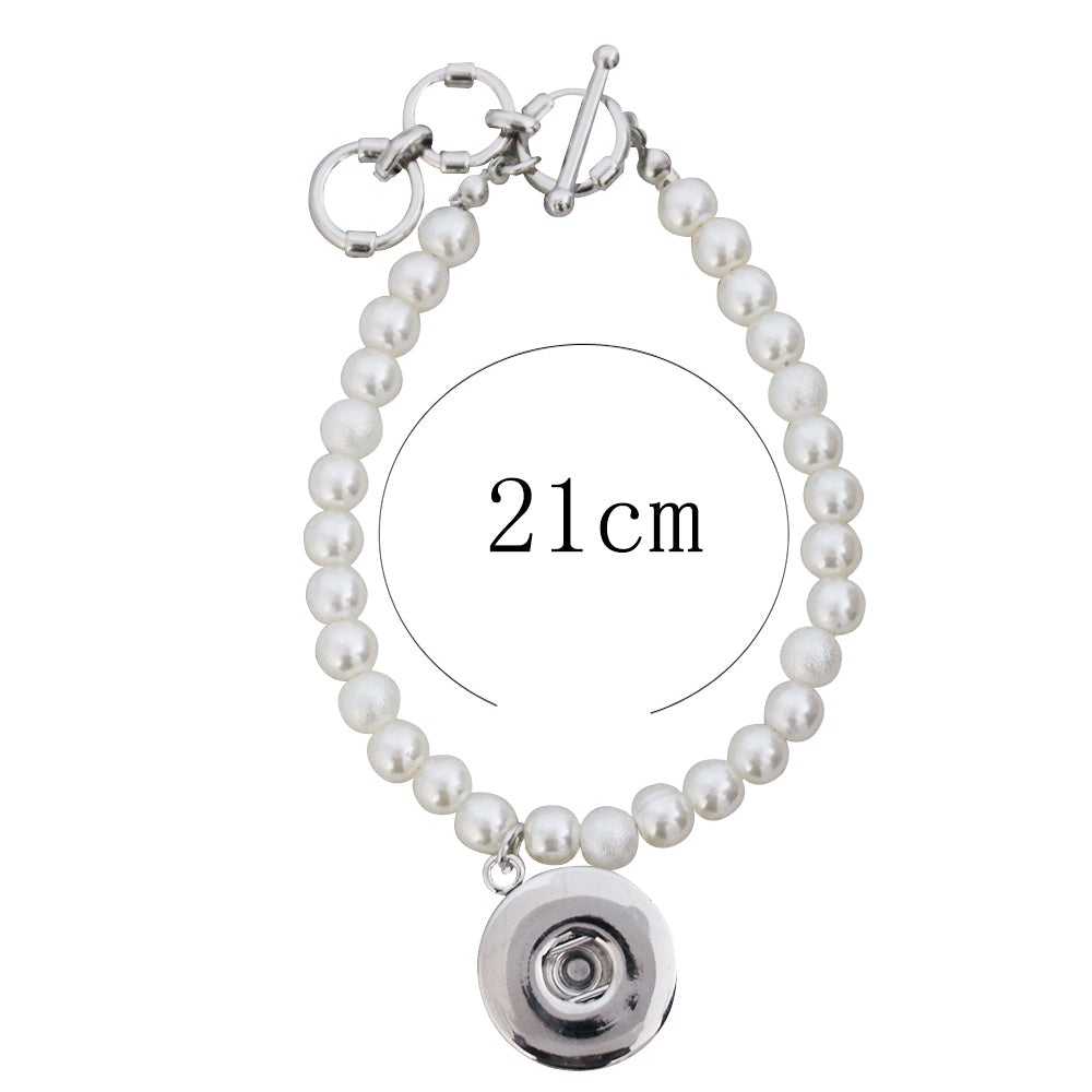 Lacey Pearl Snap Bracelet with Toggle Clasp - Snap Bracelet