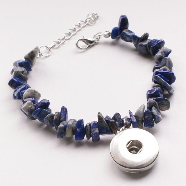 Lapis Lazuli Gemstone Chip Snap Bracelet - Snap Bracelet