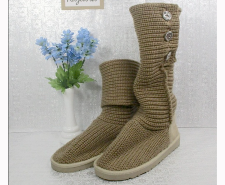 Light Brown Knitted Gingersnap Boots size 7 - Boot
