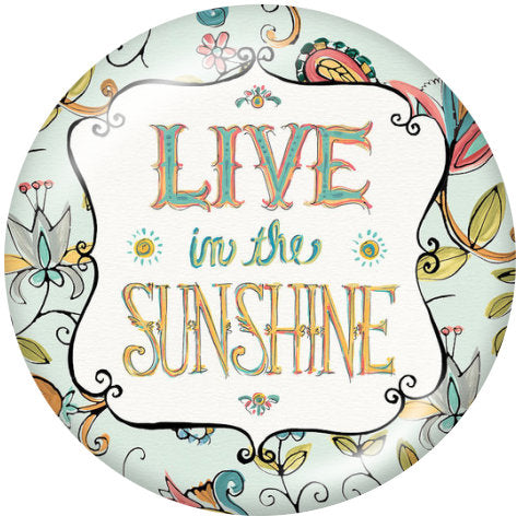 Live in the Sunshine 20MM Glass Print Snap - Snap