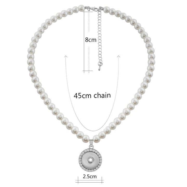 Michelle Pearl Snap Necklace - Snap Necklace