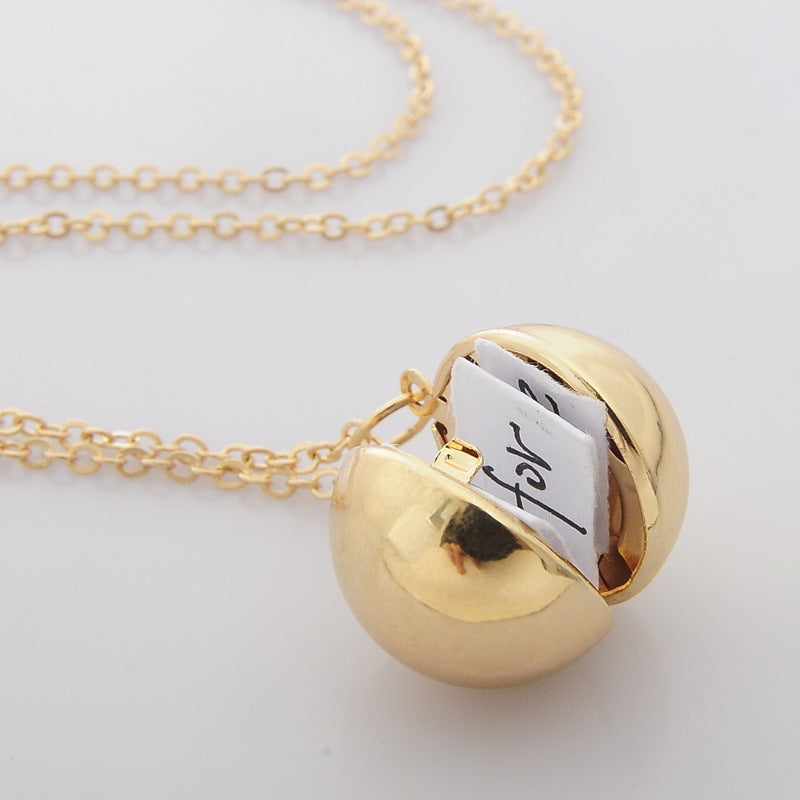 Gold Password Keeper Locket Necklace 25"