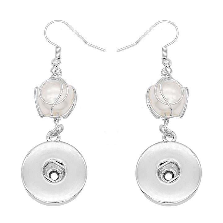 Pearl Dangle Snap Earrings - Earrings