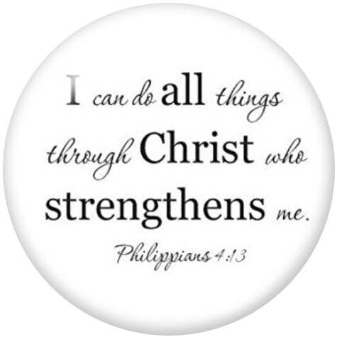 Philippians 4:13 Scripture 20MM Glass Snap - Snap