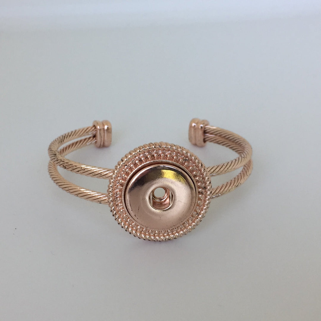 Rose Gold Cuff Snap Bracelet - Snap Bracelet