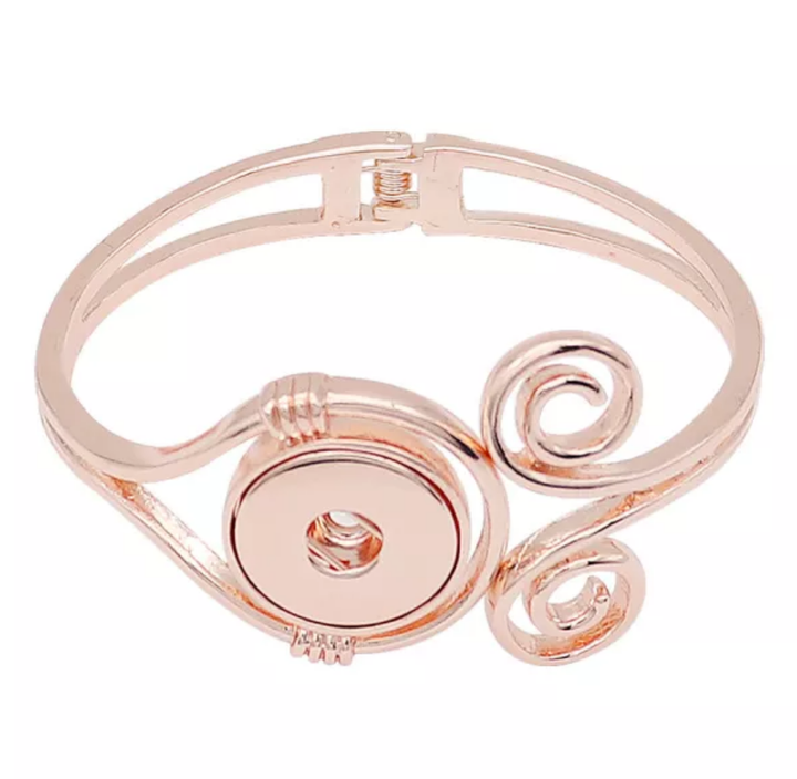 Rose Gold Swirl Hinge Bracelet - Snap Bracelet