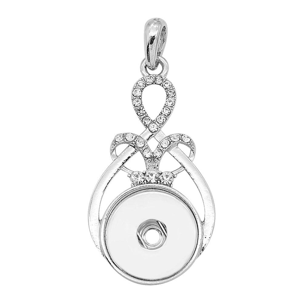 Silver Love Knot Snap Pendant with Stainless Steel Chain -
