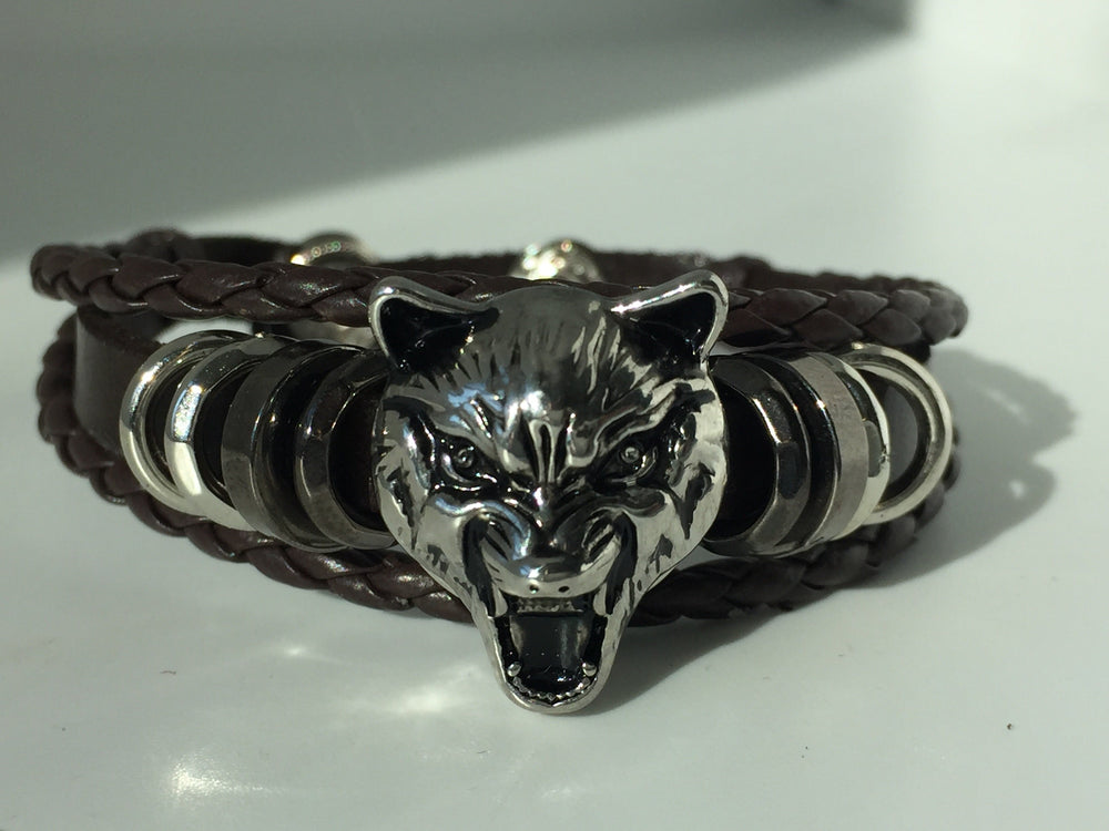 Silver plated Wolf Head Snap - Snap