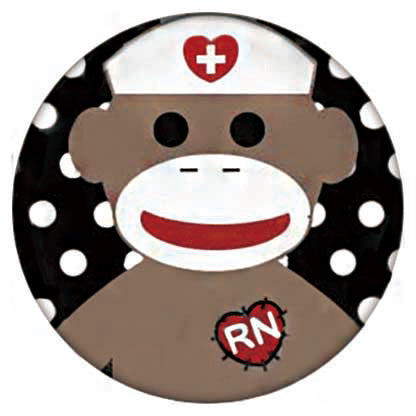 Sock Monkey Nurse RN Snap