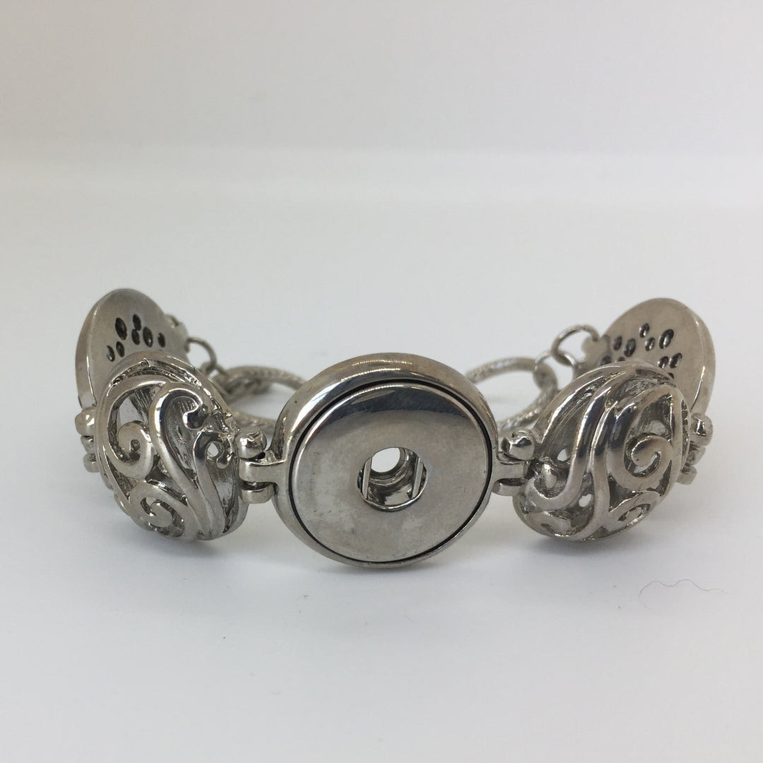 Triple Snap Ornamental Bracelet w/ Toggle Clasp - Snap